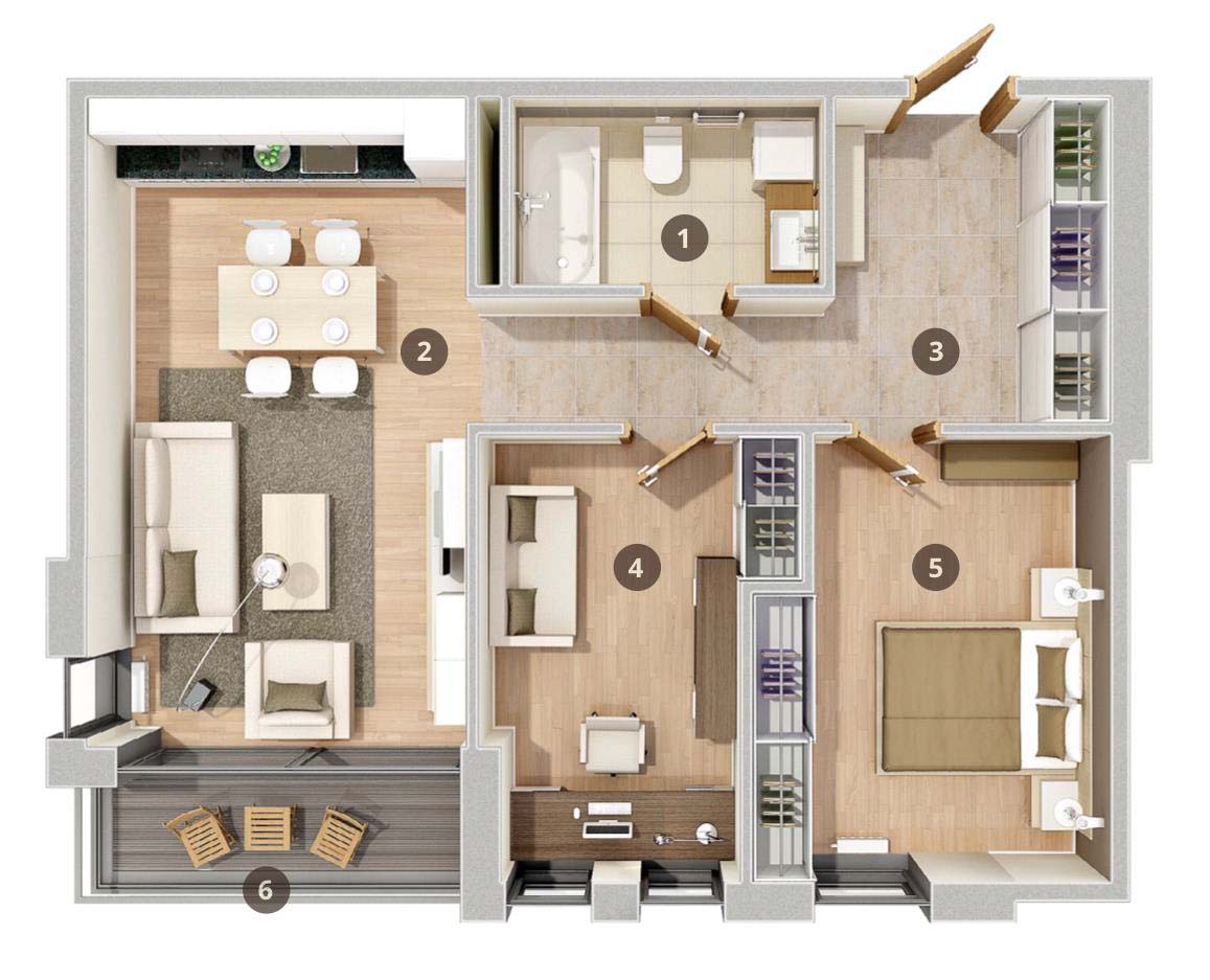 pine wood plan 3d